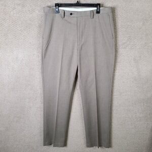 Daniel Cremieux Pants Mens 36x32 Beige Herringbone Signature Collection Trouser